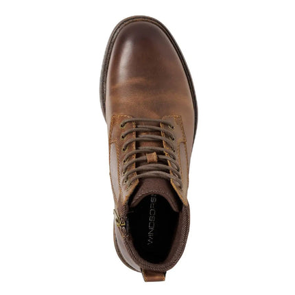 Windsorsmith Mens Brown Leather Casual Chelsea Chukka Ankle Boots - Beau