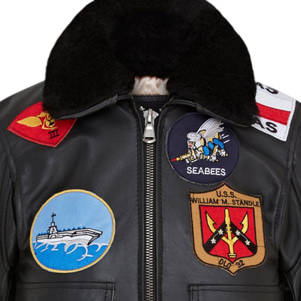 Women's A2 Top Gun Leather Bomber Jacket-Sunbury