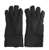 Infinity Leather Unisex Black Sheepskin Suede Gloves with Roll Up/Down Cuff