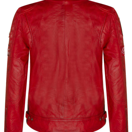 Mens Racing Leather Biker Jacket-Portland