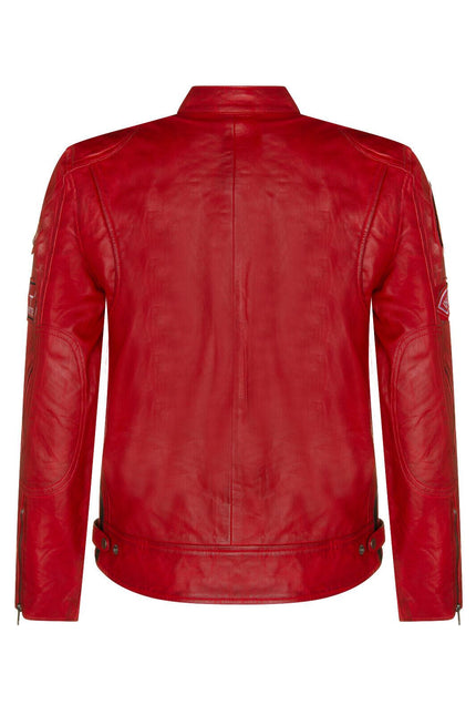 Mens Racing Leather Biker Jacket-Portland