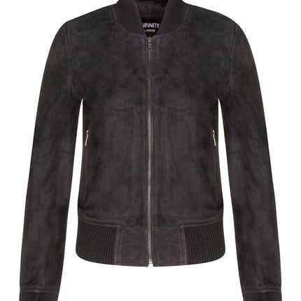 Womens MA-1 Suede Bomber Jacket-Arnhem