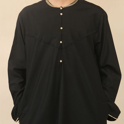 Kid's Boys Black Omani Eid Thobe  Saudi Emirati Jubba Robe