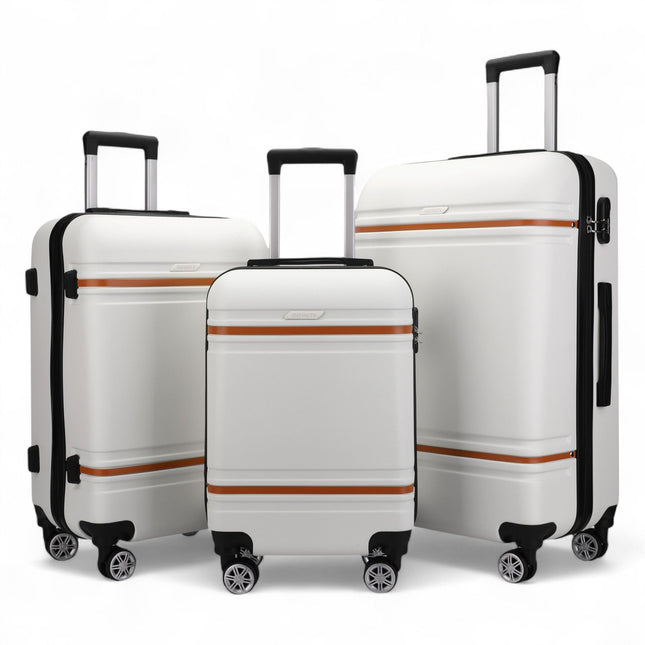 Hard Shell Modern Dual 4 Wheel Luggage Suitcase Set