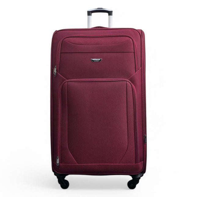 Soft Shell Lightweight Nylon Suitcase Set 4 Wheel Travel Case Holiday Bags