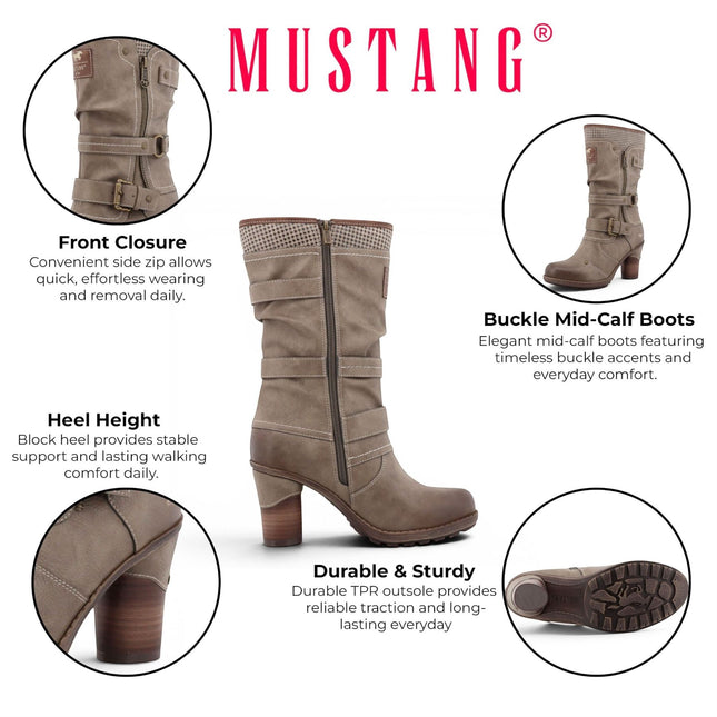 Mustang Women's Mid-Calf Heeled Long Boots - M0162001