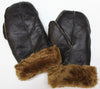 Unisex Brown Ginger Real Sheepskin Leather Shearling Gloves Warm Mittens
