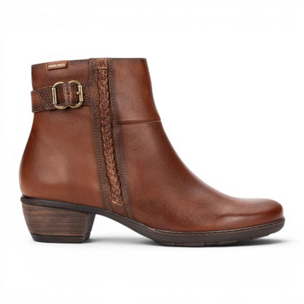 Pikolinos Women's Brown Leather Heel Ankle Boots - Utiel