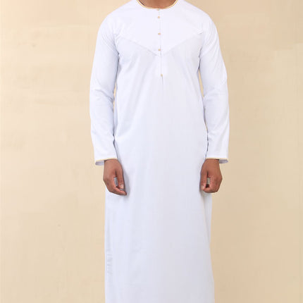 Men's Omani Eid White Thobe  Saudi Emirati Jubba Robe
