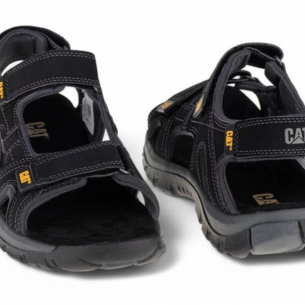 Caterpillar Men's Black Leather Giles Trekking Sandals