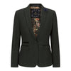 Women's Tweed Green Check Blazer Wool Classic Jacket