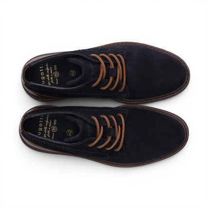 Bugatti Mens Navy Blue Suede Leather Lace-up Desert Ankle Boots - Lota
