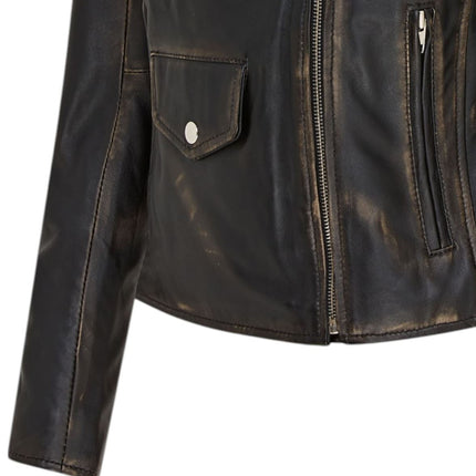 Women's Classic Brando Biker Leather Jacket - Broome