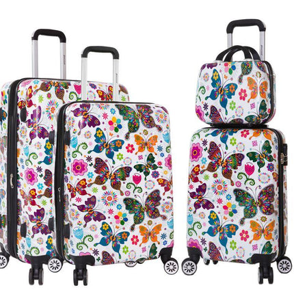 Hard Shell Printed Dual 4 Wheel Luggage Suitcase